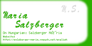 maria salzberger business card